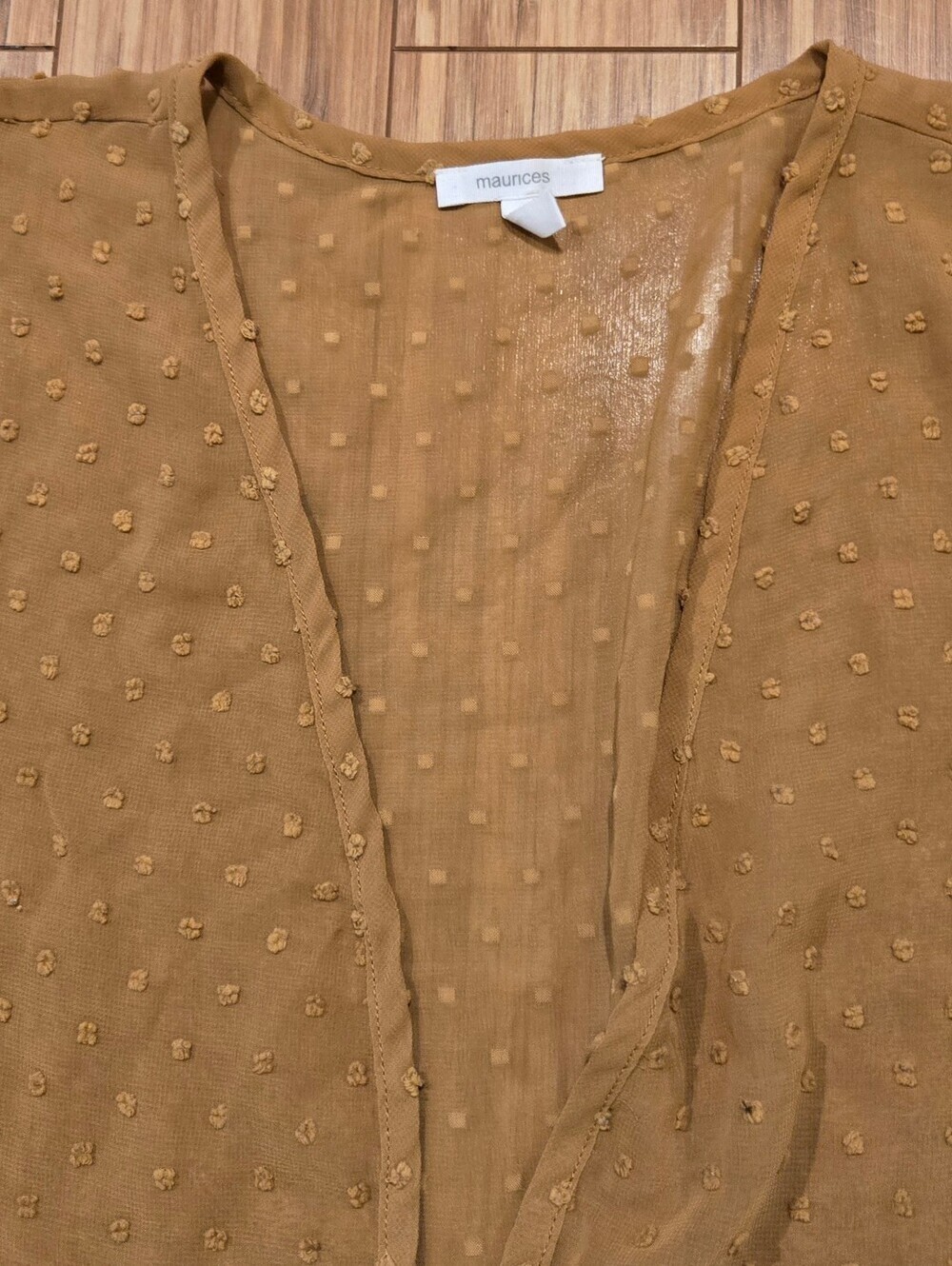 Maurices Mustard Textured Ruffle-Hem Jacket - Picture 4 of 8